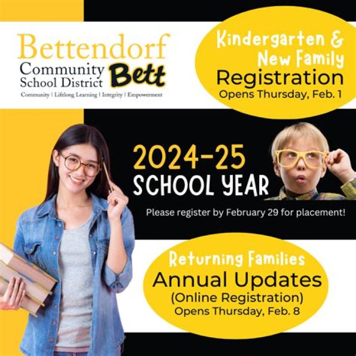 2024-2025 registration open for Bettendorf Community School District