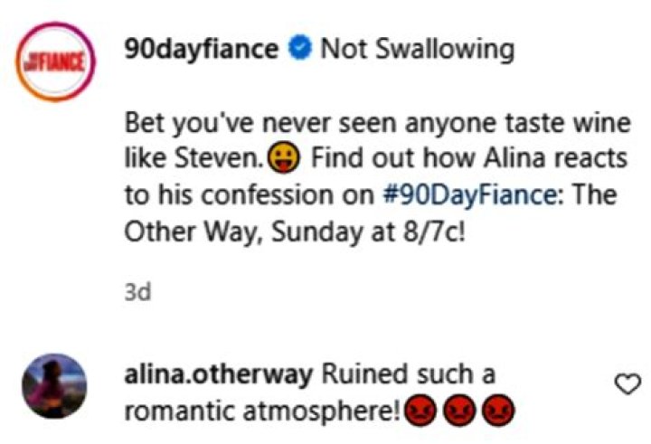 90 Day Fiance: Alina says Steven Johnston ‘ruined the romantic atmosphere’ during their wine-tasting date