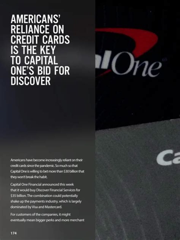 Americans’ reliance on credit cards is the key to Capital One’s bid for Discover