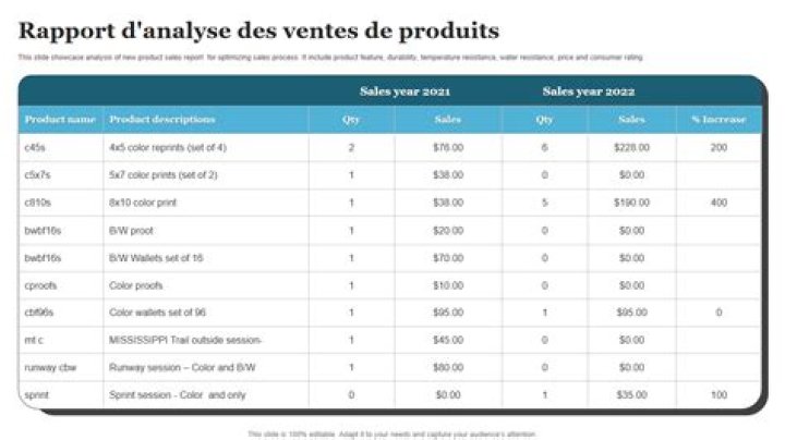 Analyse des ventes Excel gratuit : tableau 100% efficace