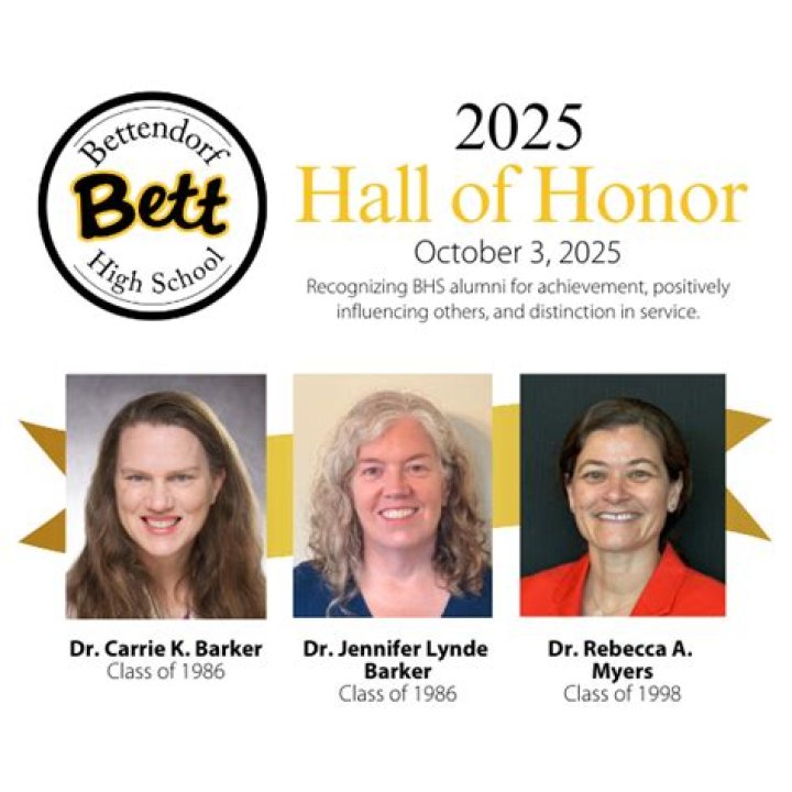 Bettendorf High to induct three into Hall of Honor