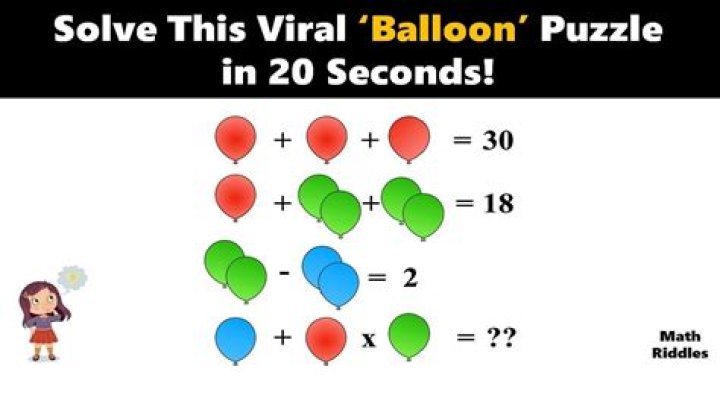 Brain Teaser: Solve This Viral Puzzle and Find the Value of Each Balloon