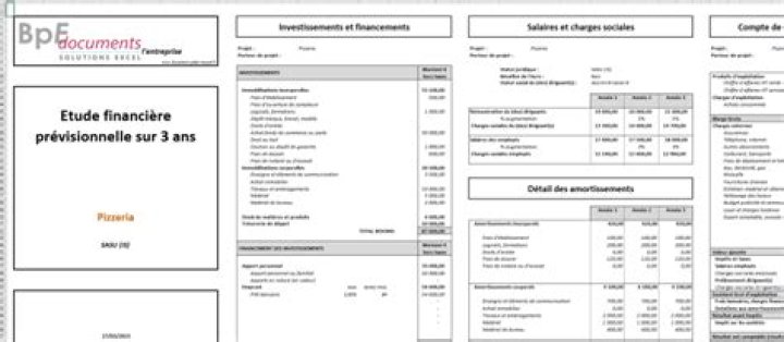 Business plan pizzeria : exemple Excel // Libre et gratuit