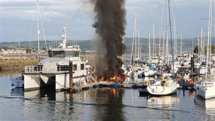 Conwy fire: Boat goes up in flames off North Wales coast after witnesses hear 'loud explosion'
