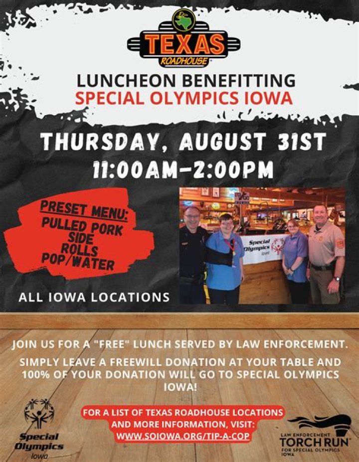 Davenport Police Department, Texas Roadhouse help Special Olympics on Thursday