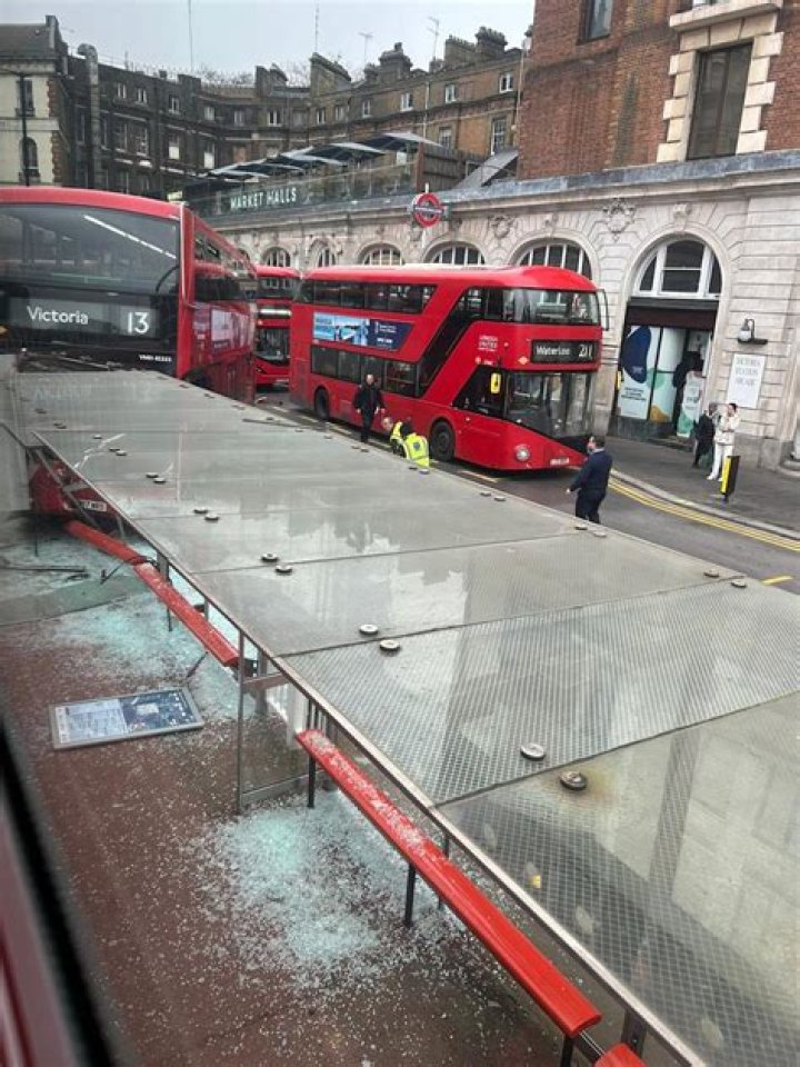 Double decker smashes into London bus stop injuring pedestrian at Tottenham Hale station – The Sun