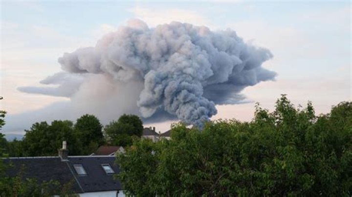 Firefighters tackle huge fire at plastics recycling centre in Stoke as thick plume of smoke is visible for miles