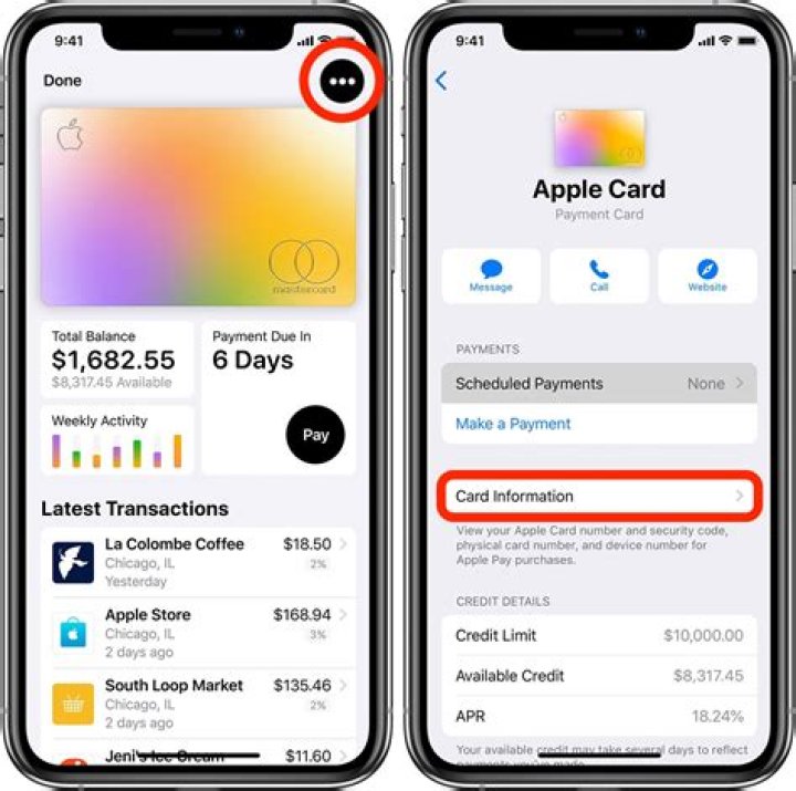 How to find your apple card number
