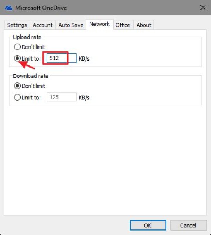 How to limit onedrive’s allowed transfer speed