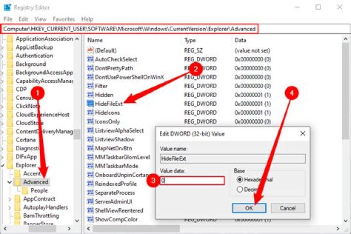 How to make windows show file extensions