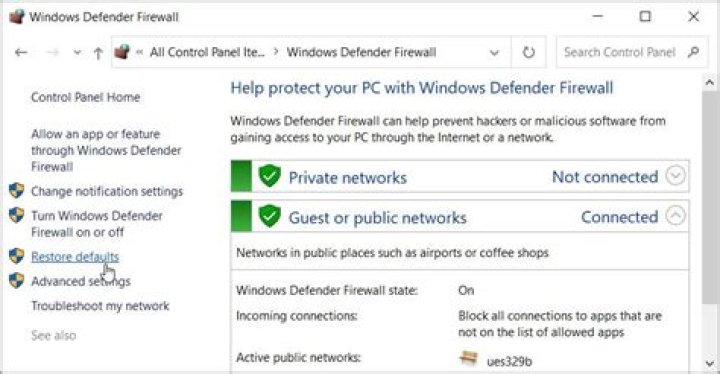 How to reset the windows firewall rules to default