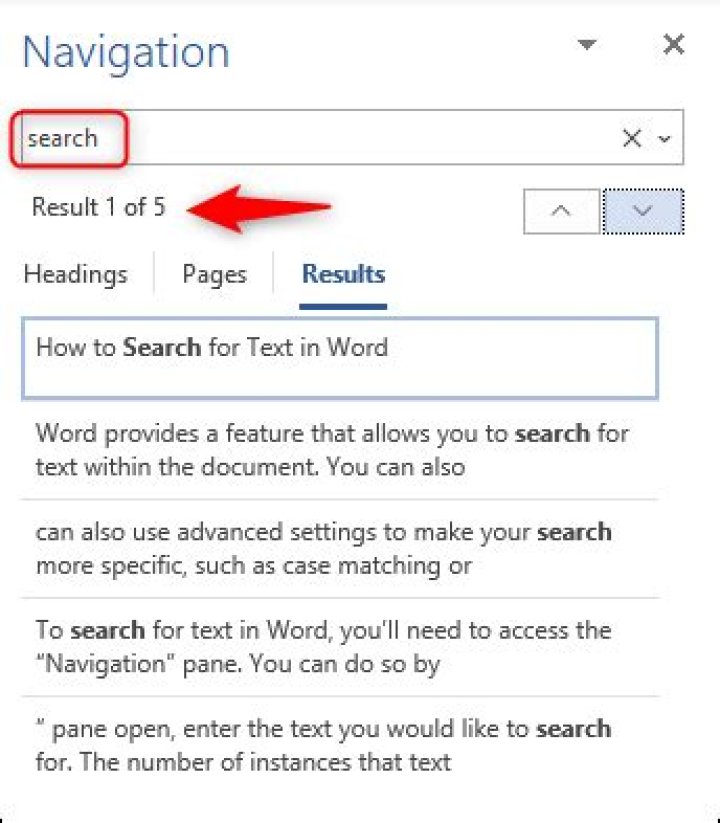 How to search for text in word