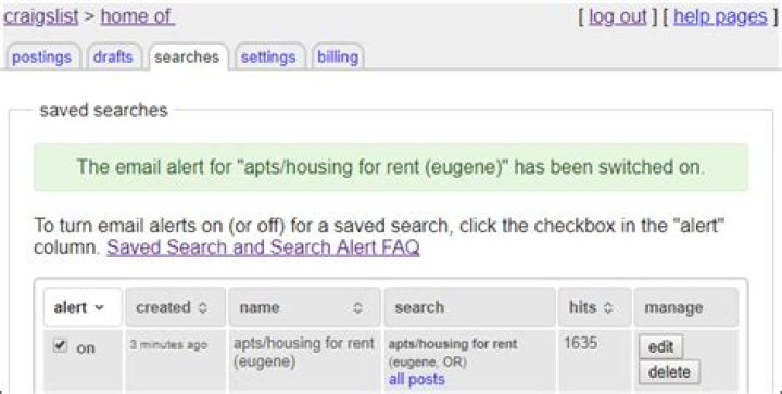 How to set up craigslist alerts (for email or sms)
