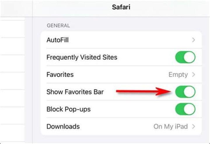 How to Show or Hide the Favorites Bar on Safari for iPad