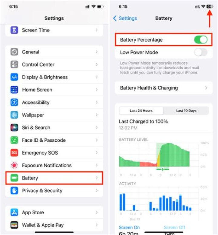 How to show the battery percentage on the samsung galaxy s20