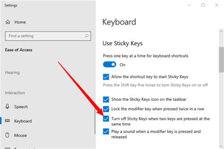 How to Turn Off Sticky Keys on Windows 10