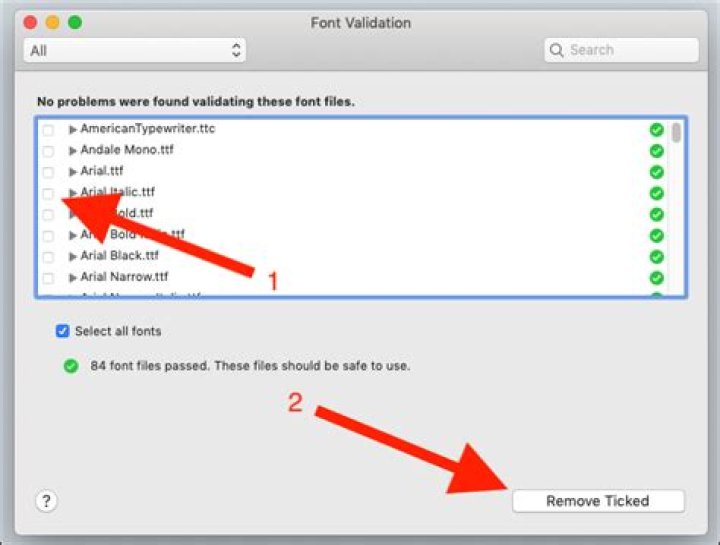 How to validate and remove fonts on a mac