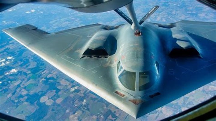 Incredible moment £1.6bn US stealth bomber with call-sign DEATH comes in to land at RAF base – The Sun