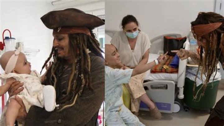Johnny Depp makes surprise school visit in pirate gear