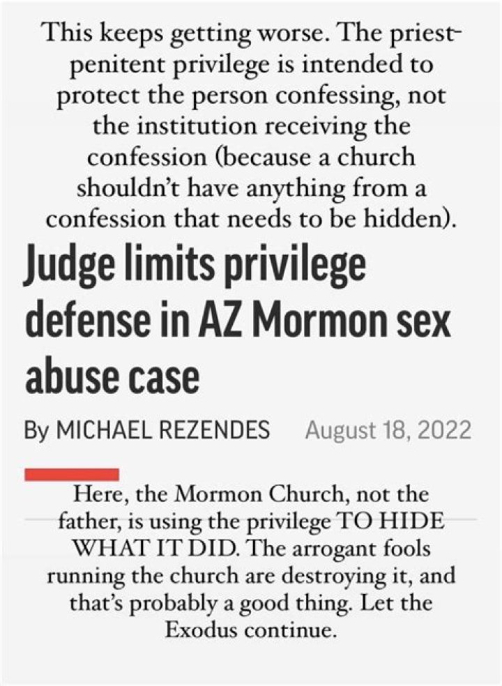 Judge limits privilege defense in AZ Mormon sex abuse case