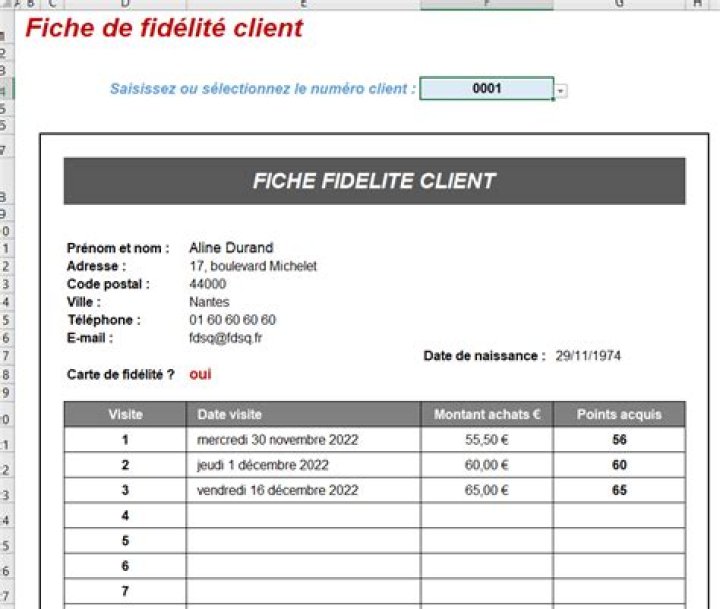Logiciel fidélité client gratuit Excel : ne cherchez plus !