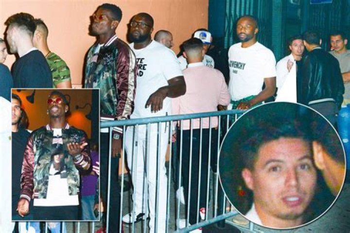 Manchester United star Paul Pogba forced to queue for Hollywood nightclub... and Samir Nasri also waits in line