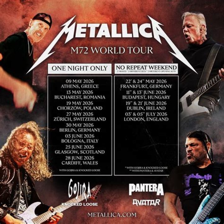 Metallica M72 World Tour Tickets 2023-2024