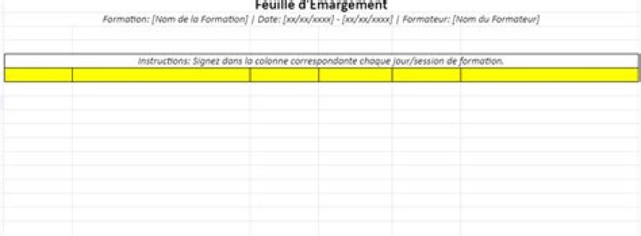 Modèle feuille d’émargement Excel : pratique, gratuit