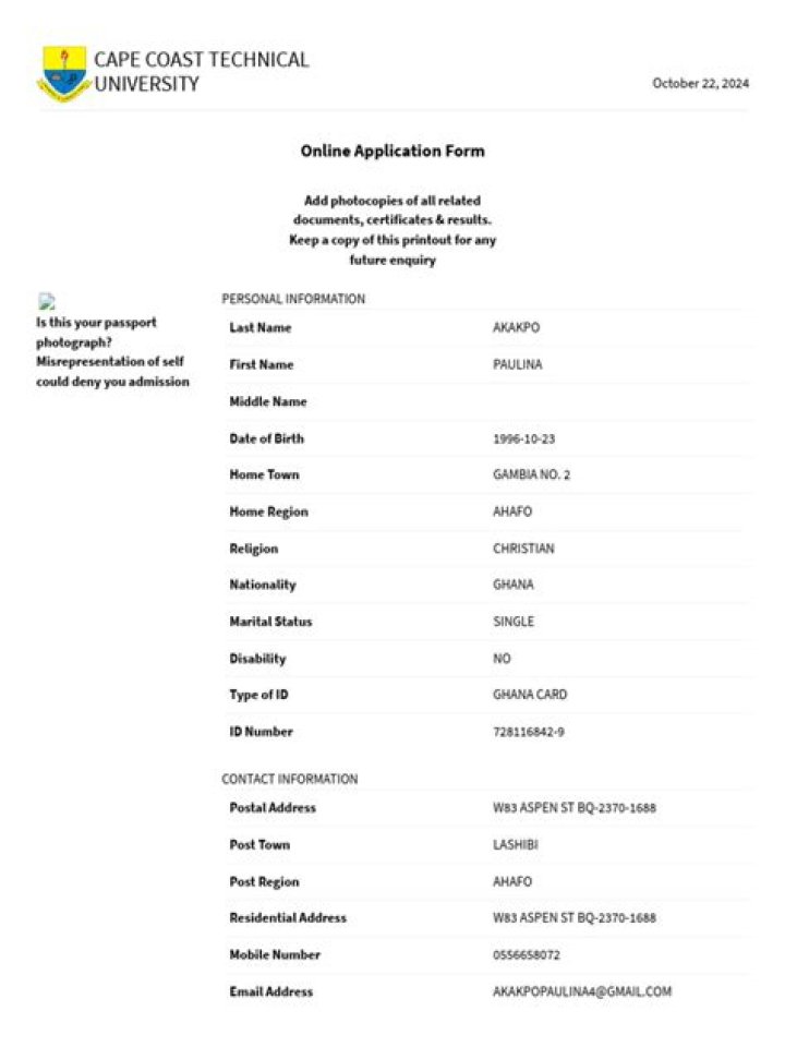 New: Cape Coast Technical University Admission Forms 2022/2023
