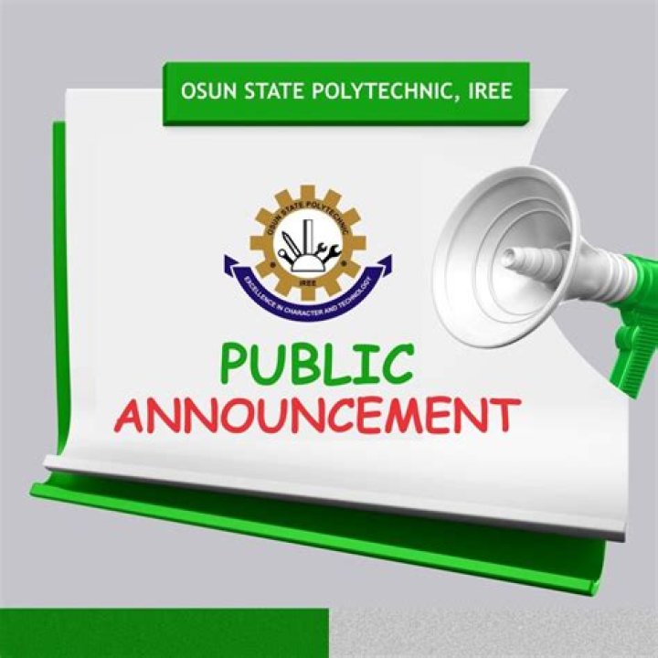 New: Osun State Polytechnic Iree HND Admission Form 2024 – Buy Forms & Apply Here