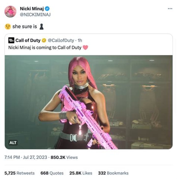Nicki Minaj Call of Duty Release Date Revealed