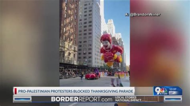 Pro-Palestinian protesters briefly interrupt Macy’s Thanksgiving Day Parade