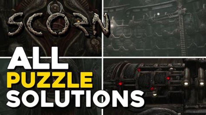 Scorn puzzle solutions | how to get solve tower, train tracks & nuts