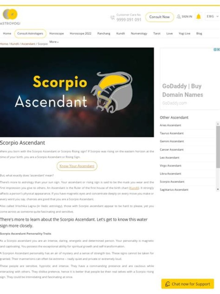 Scorpio Ascendant - People Born with Scorpio Ascendant and Their Traits