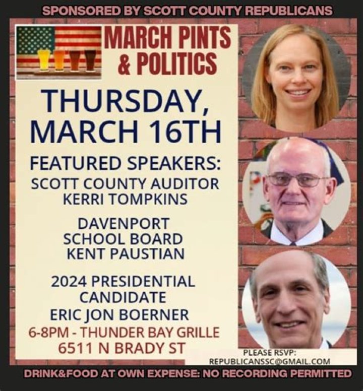 Scott County Republicans will host ‘Pints and Politics’ event