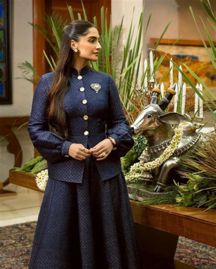 Sonam Kapoor depicts modern India's allure in custom Kunal Rawal royal blue co-ord with intricate elements