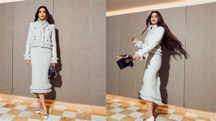 Sonam Kapoor makes a fringed statement in Huisang Zhang’s white jacket with pencil skirt; no wonder she’s OG fashionista of Bollywood