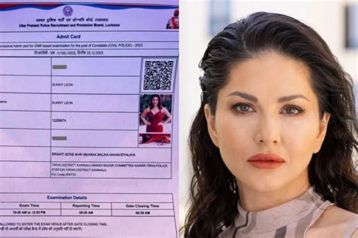 Sunny Leone appears on Uttar Pradesh Police Recruitment Exam’s admit card; see viral PIC