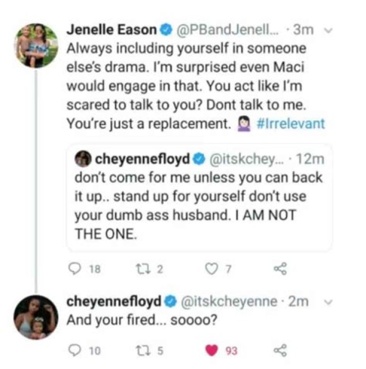 Teen Mom stars Jenelle Evans and Cheyenne Floyd fight on Twitter