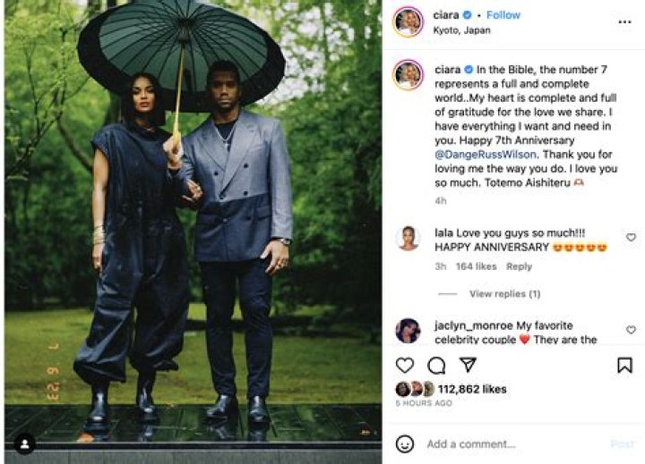 ‘That Ciara Prayer Still Going Strong’: Russell Wilson and Ciara Shut Down the ‘Gram on Their Seven-Year Wedding Anniversary with New Photos