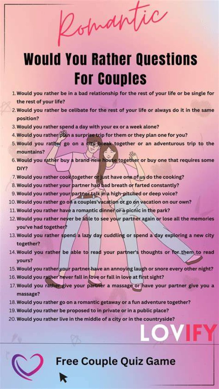 The Best Would You Rather Questions For Couples