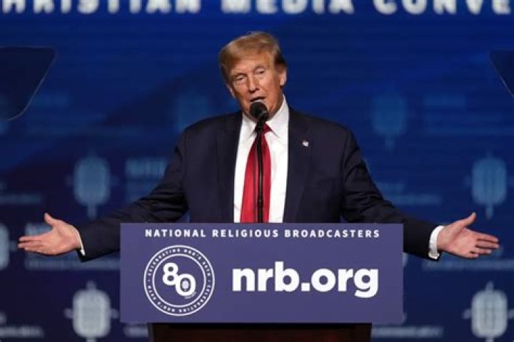 Trump tells religious broadcasters he’ll defend Christianity against perceived threats from the left