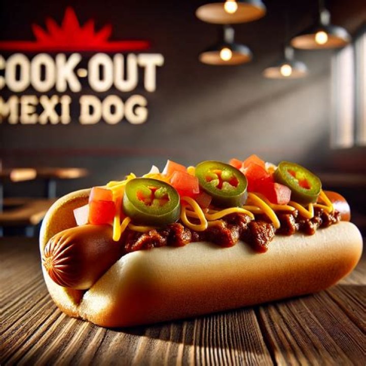 What is on a hot dog from cookout?