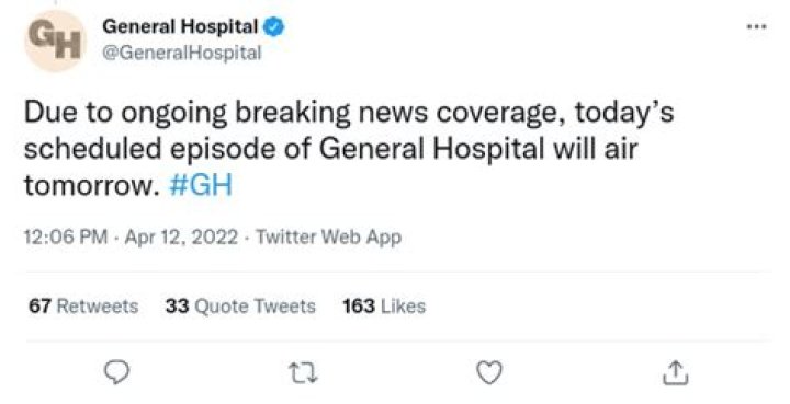 Why is General Hospital a rerun today?