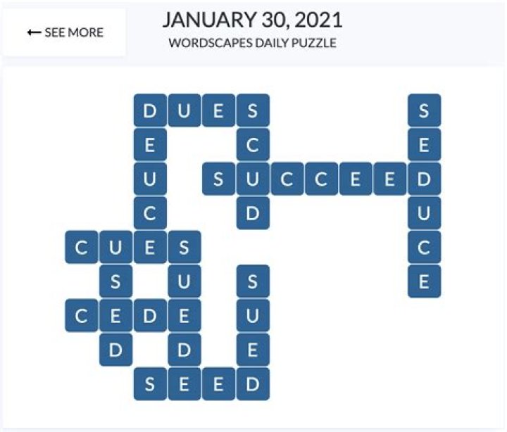 Wordscapes daily puzzle Saturday January 30: What are the answers today?